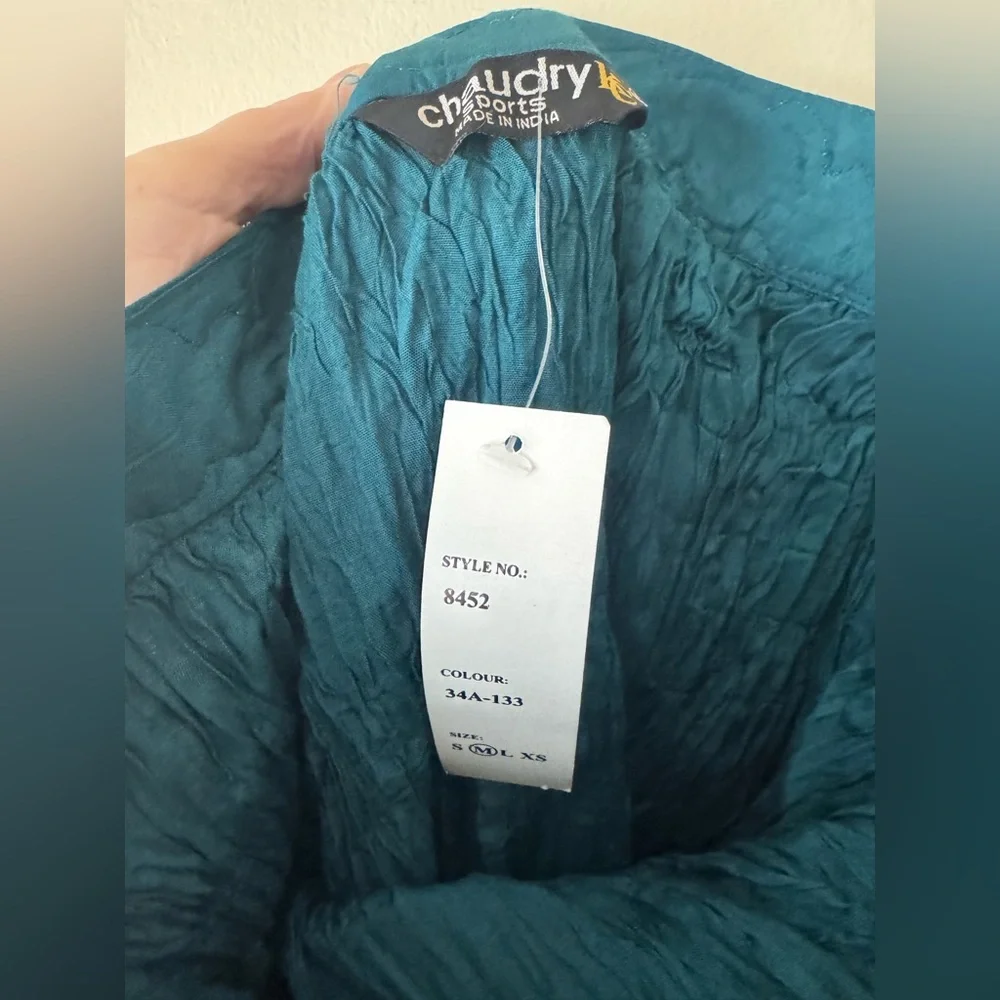 Teal Maxi Skirt with Embroidered Waistband - Picture 5 of 5